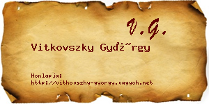 Vitkovszky György névjegykártya